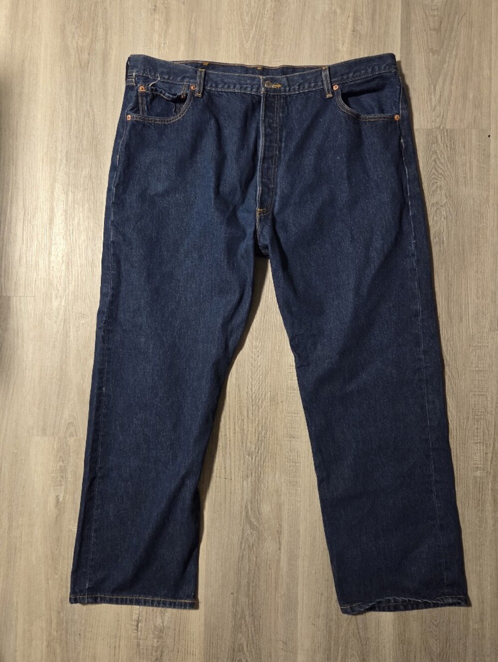 Levi's 501 Original Fit Jeans Men's 46x32 Dark Wash Deep Indigo Denim 46 x 32